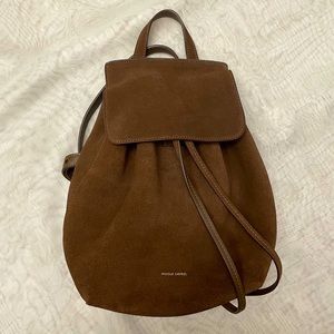 Mansur Gavriel Brown Suede Leather Backpack - Small